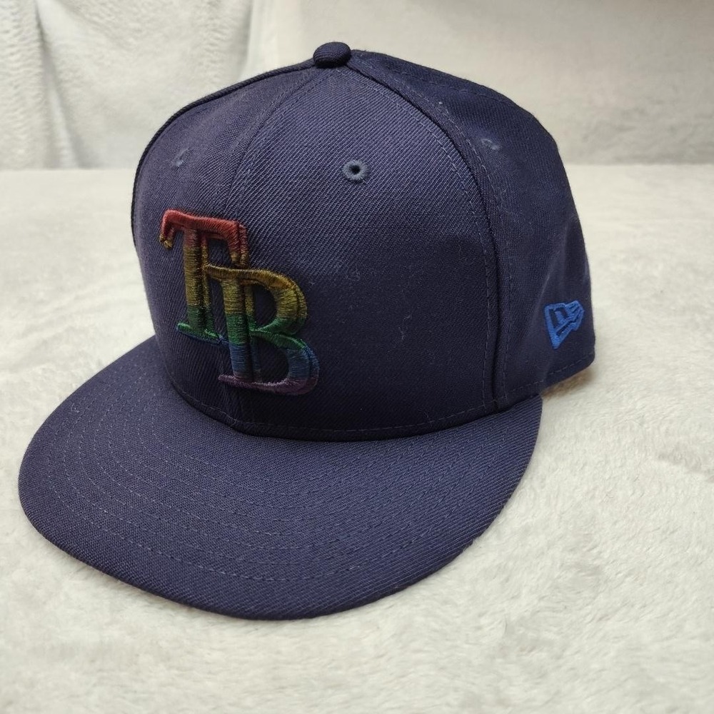 New Era Tampa Bay Rays Hat Cap Snap Back Mens One Size Blue MLB 9FIFTY Rainbow